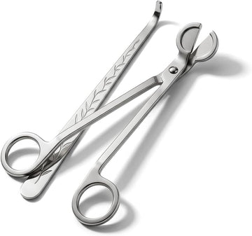 Candle Wick Trimmer and Snuffer Set, 7.9 inch Wick Scissors and Dipper Hook, 2-Piece Candle Accessory Kit, Copper - Set of 2