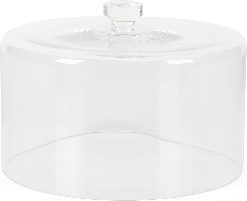 Highbrook 10-Inch Jadeite Cake Stand with Glass Dome - Vintage-Style Pedestal Dessert Plate for Cakes (up to 8.5")
