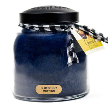 Blueberry Muffins - 34oz Papa Scented Candle Jar with Lid - Keepers of the Light - 155 Hours of Burn Time, Gift for