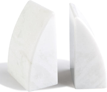 Marble Bookends for Shelves, Large Bookends for Heavy Books, Natural Stone Book Stopper for Books CD Movies