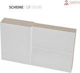 Sliding Closet Door SARTODOORS Quadro 4111 Bypass Interior Doors, no Glass, MDF, 72x80, White, Moder
