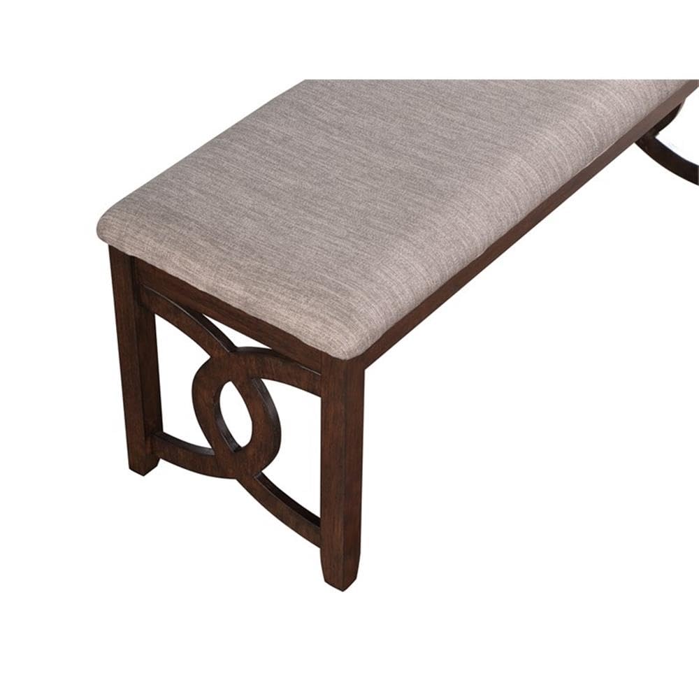 Gia Upholstered Dining Bench, Cherry Brown