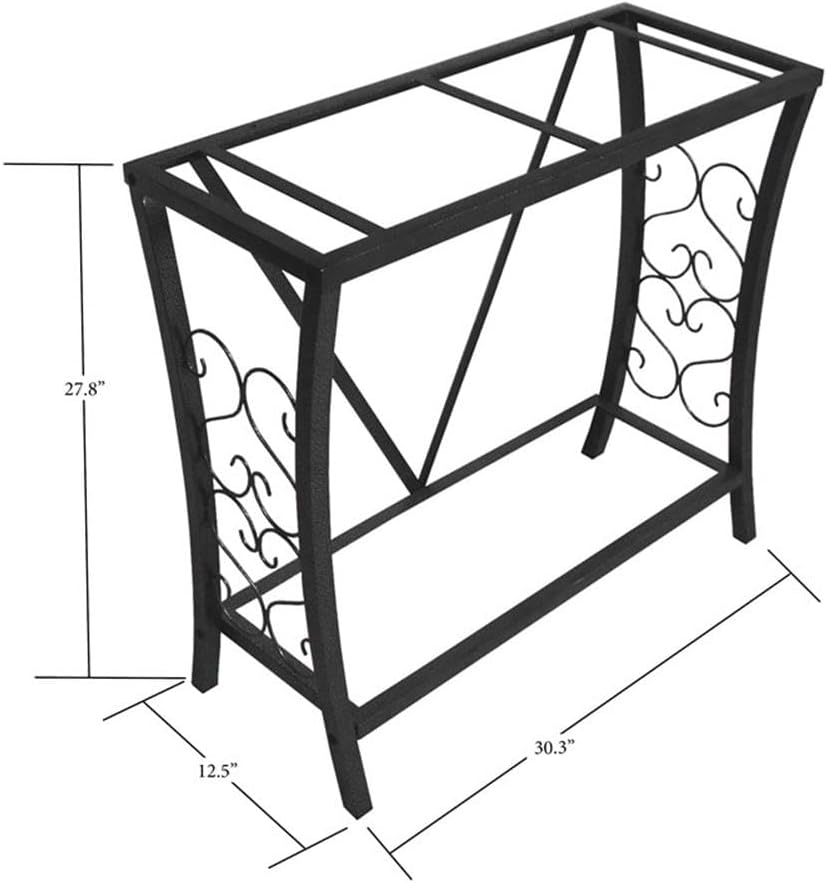 29 Gallon Metal Aquarium Stand, Black Powder-Coated Finish, Durable Steel Construction, Moisture-Resistant, Scroll