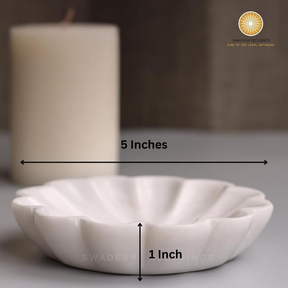 Handcrafted Marble Jewelry Tray, Decorative Trinket Dish for Rings Earrings Necklace Bracelet, Key Bowl, Ideal Gift