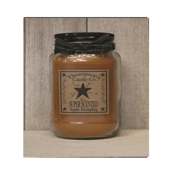 Candle Co Apple Dumpling Mason Jar Candle, 20oz Large, Long-Burning Super-Scented Candle with Warm Apple, Cinnamon