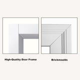 36" x 80" Modern Fiberglass Entry Door, 5-Lite Frosted Glass, Contemporary Exterior Front Door with Vinyl Frame &
