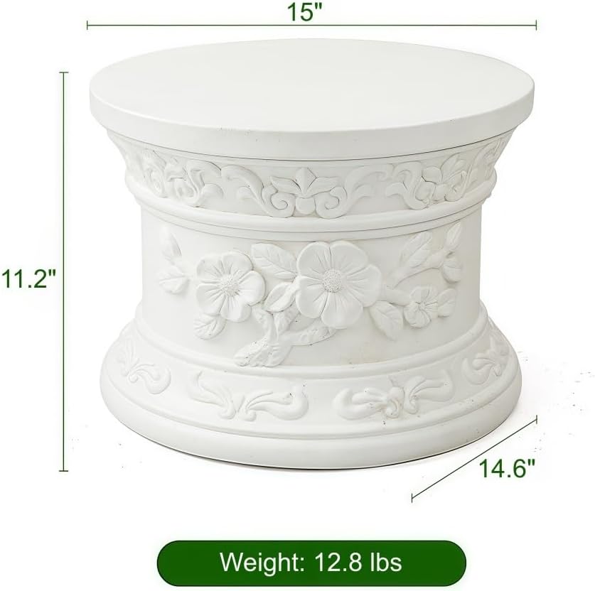 Roman Column Pedestal, Elegant Magnesium Oxide Garden Planter Urns for Villas, Gardens, Courtyards, Wedding