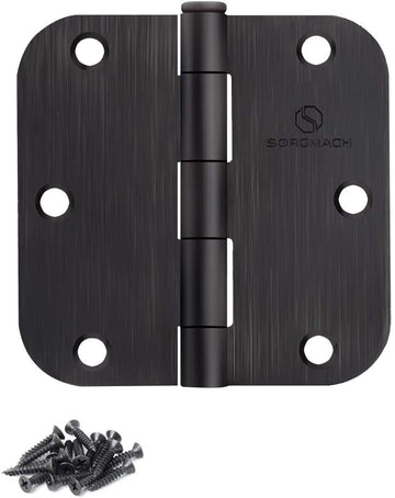 Door Hinges Oil Rubbed Bronze Hinges 3.5 in 5/8" Radius Corners Black Hinge Interior Hinge Hardware 12 Pack