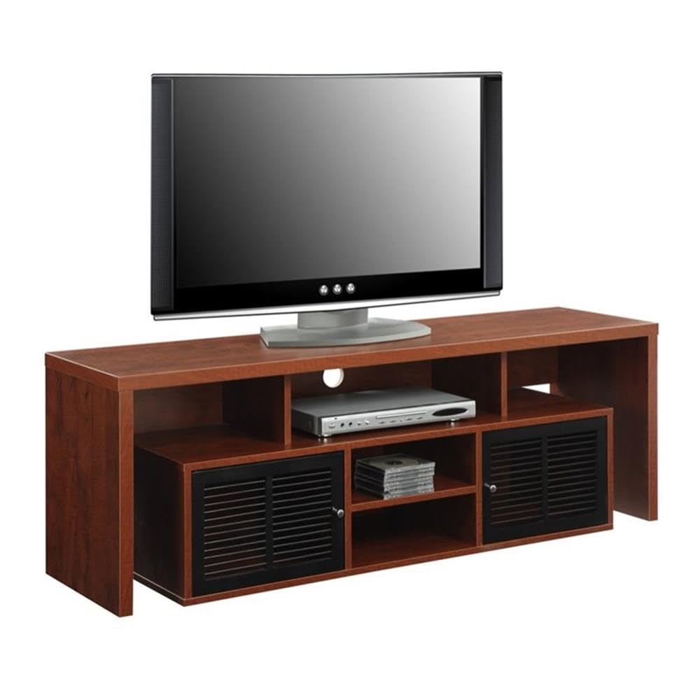 Concepts Lexington 65 inch TV Stand with Storage Cabinets and Shelves, Cherry