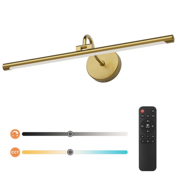 Hard-Wired LED Picture Lights for Paintings 3CCT Dimmable Long Art Lights for Paintings Gold Gallery Light