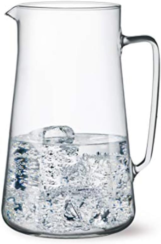 Large Glass Pitcher With Spout, 2.5 Quart (80 Ounce) Borosilicate Glass Iced Tea Pitchers with Handle, Angled