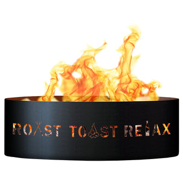 Roast Toast Relax Unpainted 12 in. Tall 37 in. Diameter Outdoor Fire Ring - 37 x 37 x 12 in. - Rustic Black