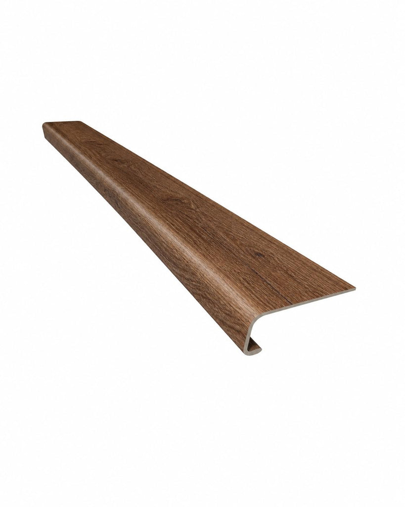 Luxury Vinyl Plank Flush Stair Nose Kit - Tread + Riser Combo (Pecan)