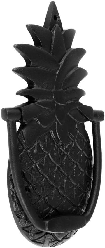ᴹ Heavy Pineapple Door Knocker - Solid Brass Construction, Black Finish, 8 Inch Long with Mounting Hardware