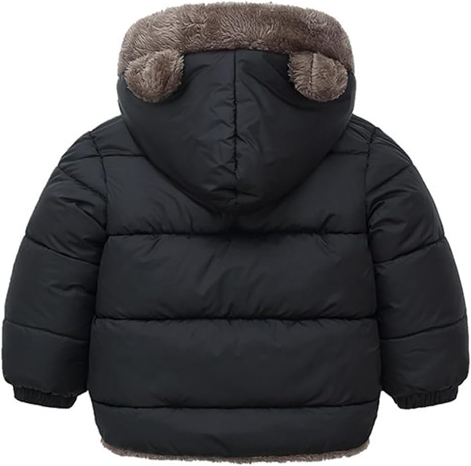 Infant Baby Winter Coat Bear Hooded Jacket Warm Fleece Snowsuit Windproof Outerwear for Toddler Boy Girl