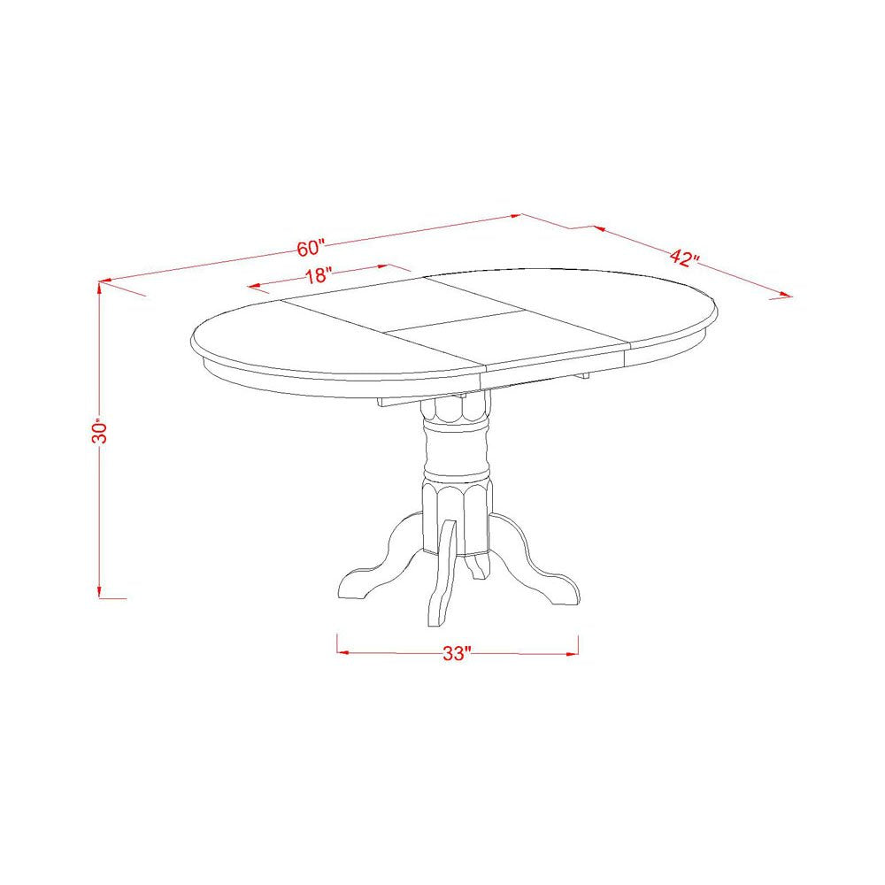 West Furniture KET-ESP-TP Kenley Dining Room Table - an Oval Solid Wood Table Top with Butterfly Leaf & Pedestal