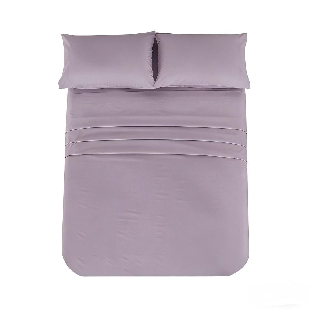 Queen Percale Bed Sheets, 200 Thread Count Cotton Polyester Blend Sheet, Wrinkle Free, Breathable, Crisp Refreshing