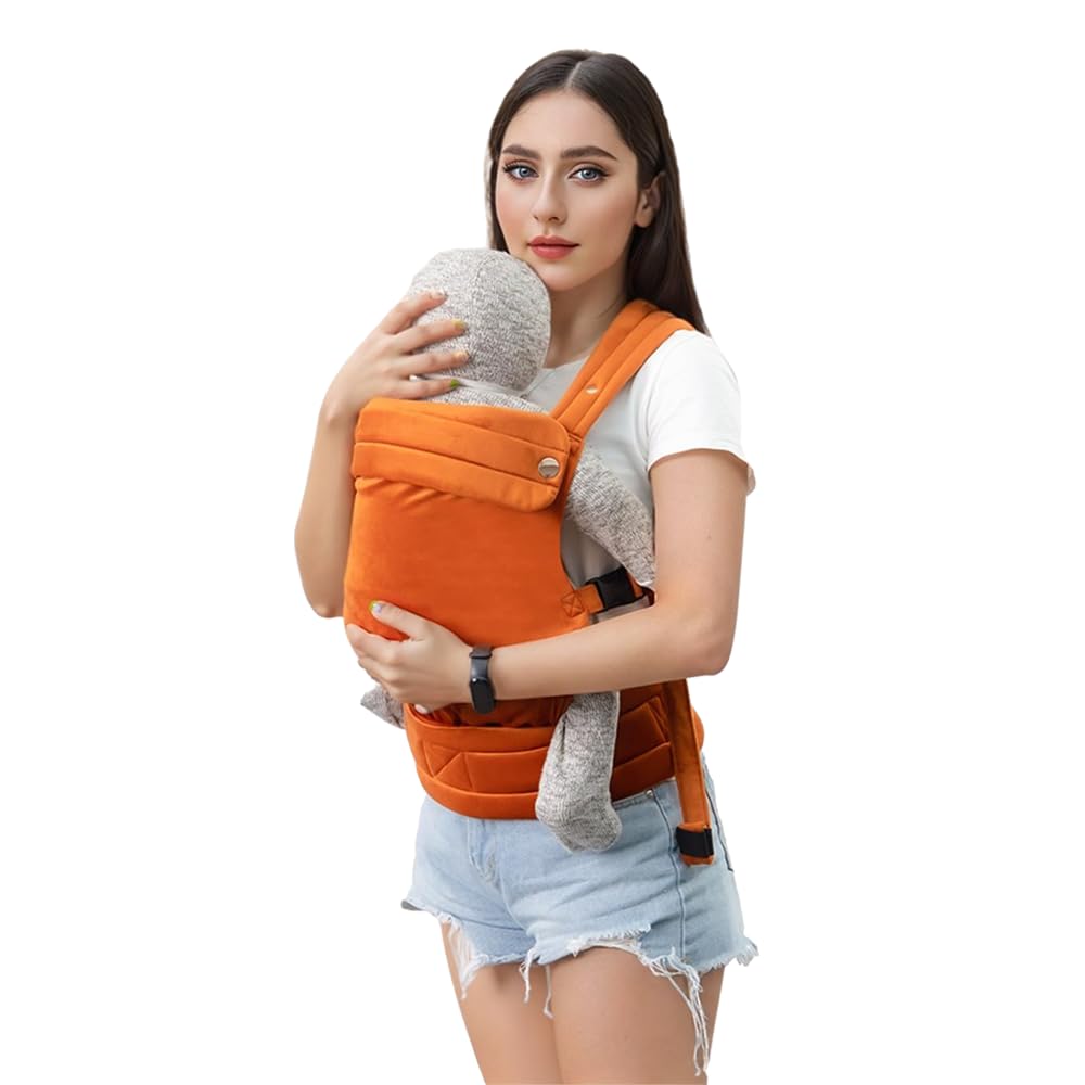 Carrier for Newborn to Toddler, Ergonomic Backpack Design, Front and Back Facing Options, Orange