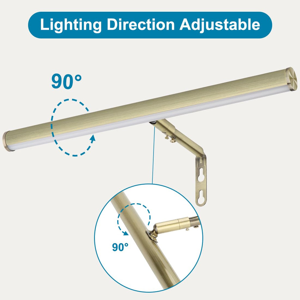 14 inch Plug in LED Picture Lights for Wall, Antique Brass