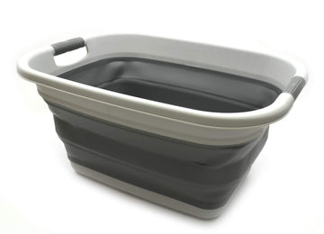 31L (8.1 gallon) Collapsible Plastic Laundry Basket-Foldable Pop Up Storage Container-Portable Washing Tub - Space