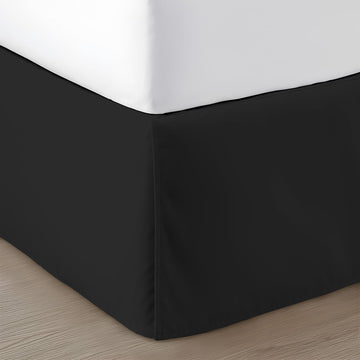 18 inch Drop Bed Skirt - Platform Style with Secure Fit, Classic Tailored Look, Elegant Pleated Style Dust