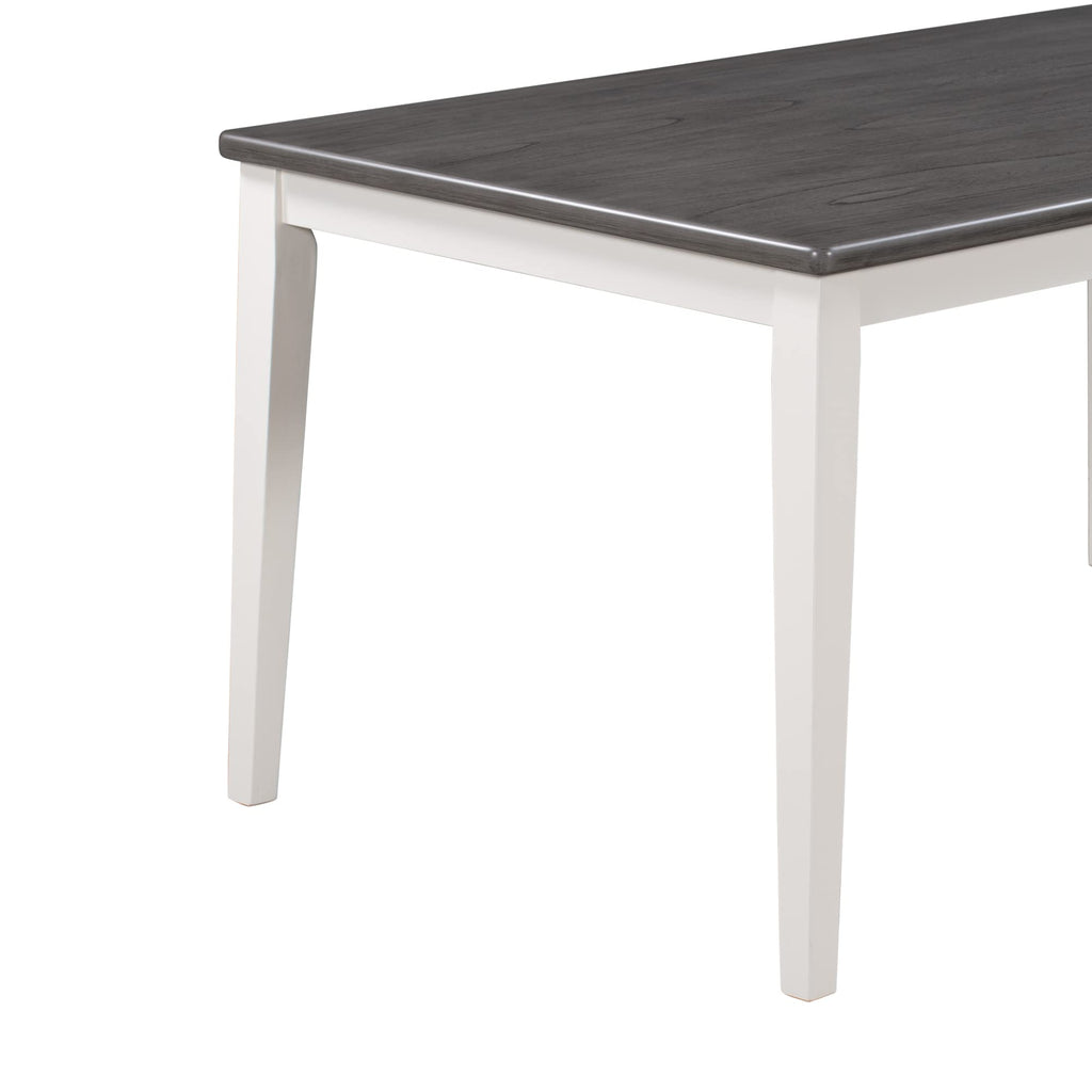 6-Piece 60" Wooden Dining Table Set with 4 Soft Upholstered Chairs and 1 Bench, Classic and Traditional Style, White