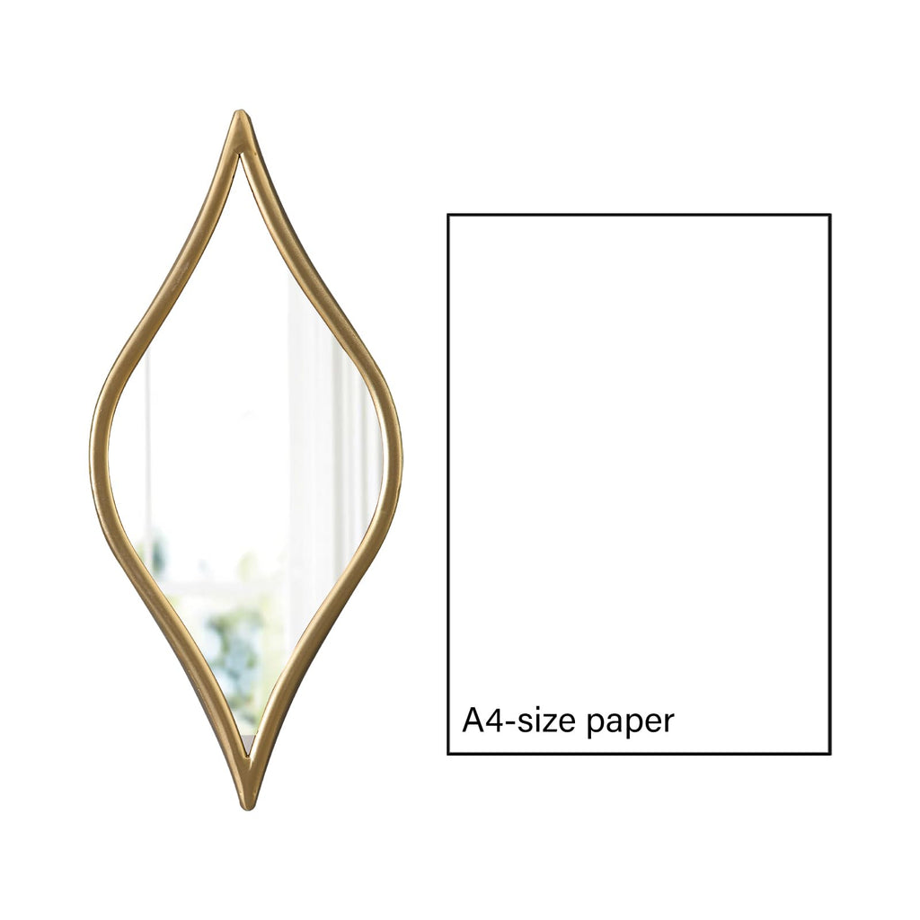 Decorative Tear Drop Gold Mirror Wall Decor 6 X 15 Inch, Set of 3