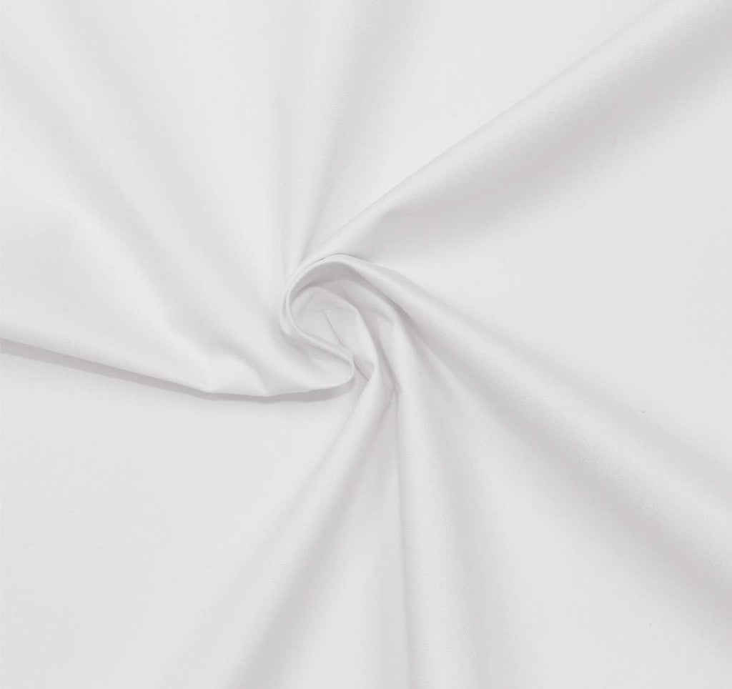 Poly-Cotton Fabric 3-Pass Standard Blackout Light Control Rolled on Tube, 54"/137cm, White/Ecru