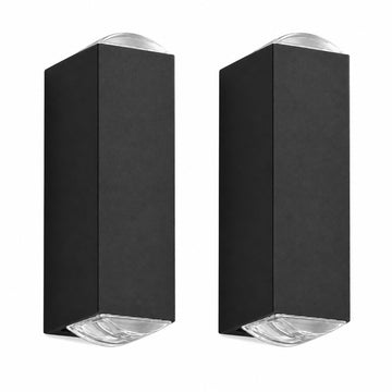2-Pack LED Outdoor Wall Lights, 20W Total, 3000K, IP65, Black
