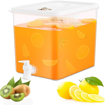 Beverage Drink Dispenser for Fridge, Plastic Beverage Dispenser with Spigot,Juice Container Sealed with Filter