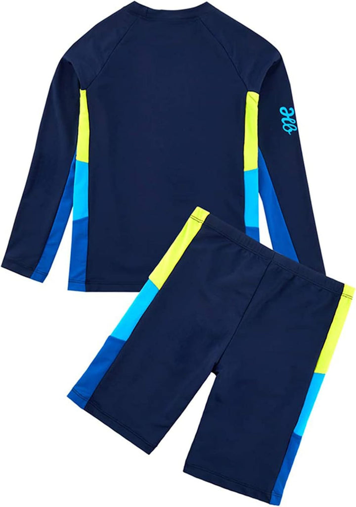 Boys Swimsuits UPF 50+ Sun Protection Rash Guard 2 Piece Kids Bathing Suit