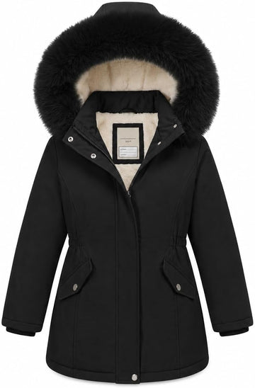 Girls Winter Coats Puffer Jacket Fleece Parka Snow Hooded Clothes