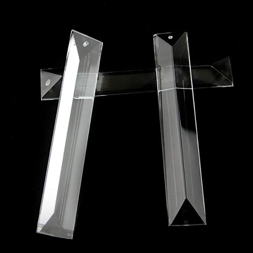 Chandelier Replacement Crystals, 3Pcs 3 Inch Single Hole Chandelier Crystals Triangular & Transparent Prisms for