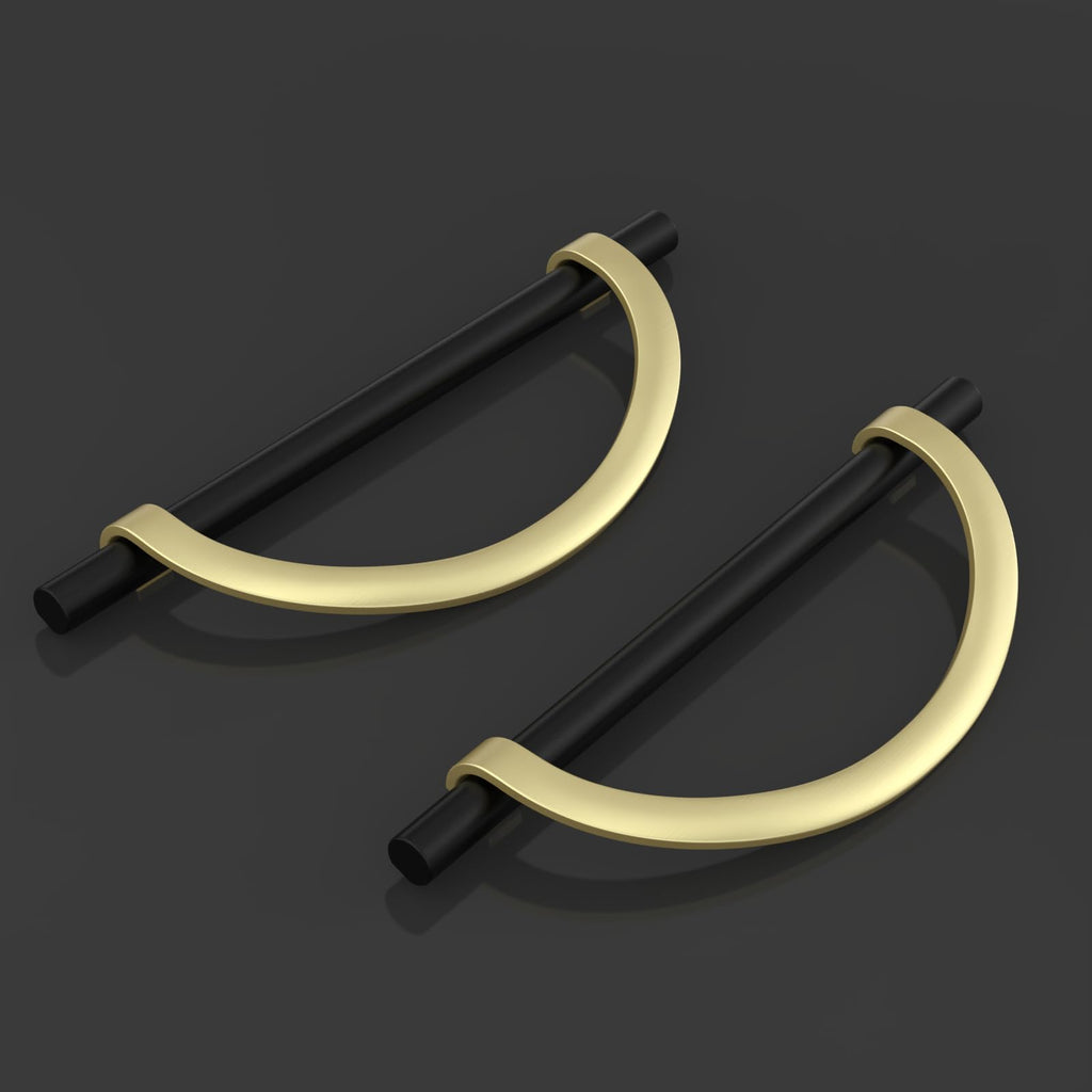 10 Pack Black Brushed Gold Cabinet Pulls 6.25 Inch(160MM) Hole Centers Kitchen Cabinet Handles Hardware Kitchen