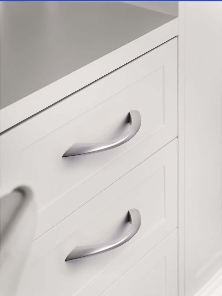 5 Pack Brushed Nickel Cabinet Pulls 3-3/4 Inch Arch Twisted Silver Handles Drawer Kitchen Cupboard Bathroom Dresser