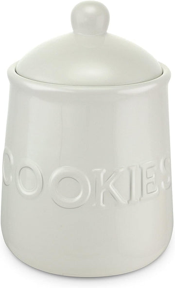 Ceramic Cookie Jar With Airtight Lid | Cookie Container Measures: 6 1/4" L x 6 1/4" W x 8 1/2" H