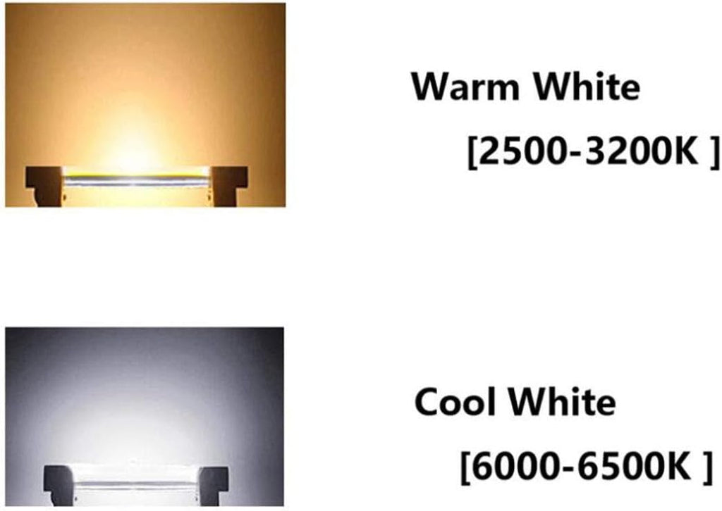118mm 5W R7S LED Bulb (3 Pack) 50W Halogen Equivalent 118mm J-Type 5W 120V R7S Base 6000K Cool White J Type T3 118mm