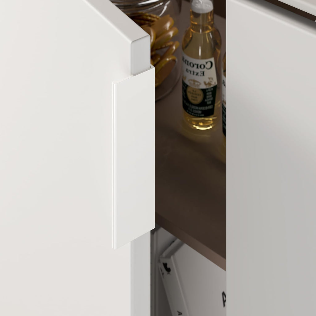 Drawer Handles White Cabinet Pulls 5 inch 20 Pack, Finger Pulls for Cabinet Edge Pulls, Aluminum Alloy Hardware with