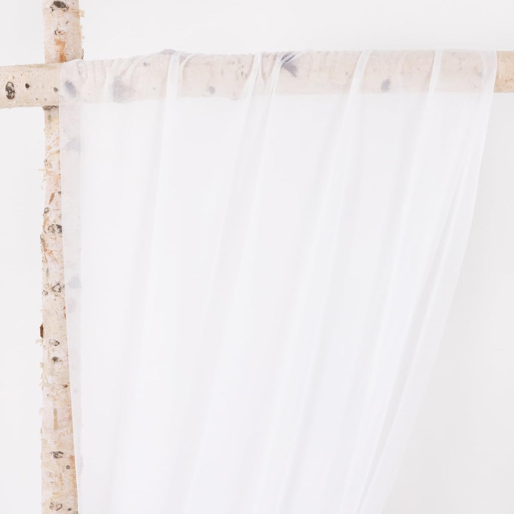 White Wedding Arch Draping Fabric 2 Panels 29" x 20Ft Sheer Wedding Arch Backdrop Drapes Outdoor Curtains for