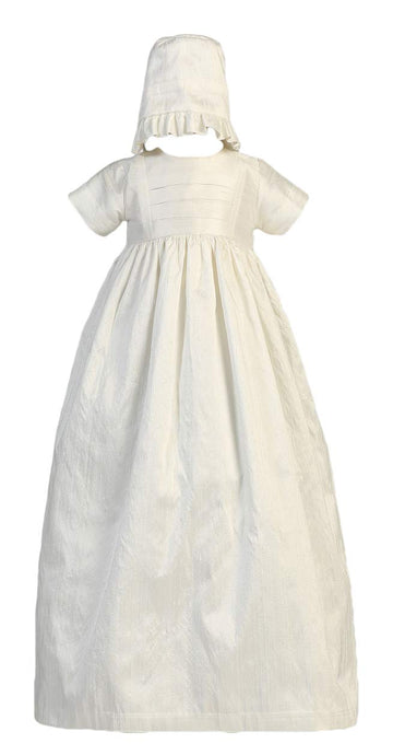 Silk Heirloom Gown with Two Hats (Boy and Girl) Christening Baptism Special Occasion Family Outfit with Two Matching