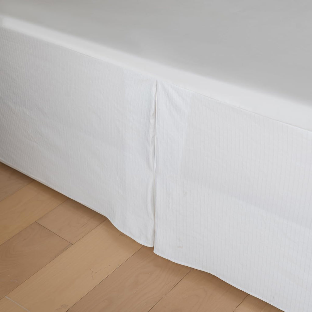 Pleated Bed Skirt, Pleated Grid Plaid Tailored 12 Inch Drop
