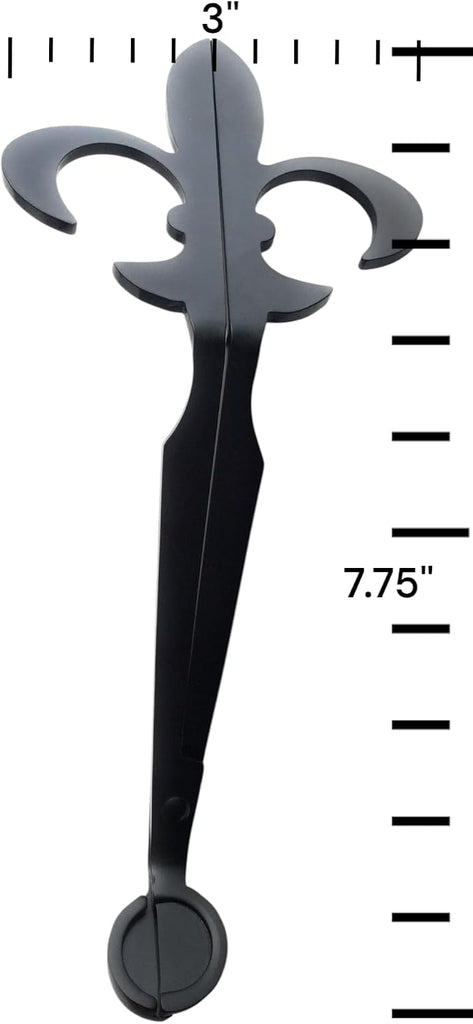 Wick Trimmer with Fleur de Lis Design, Matte Black Finish, Candle Wick Debris Catching Trays, Brand
