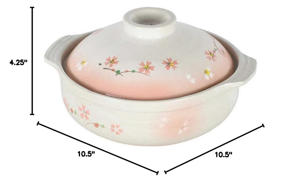 Clay Pot for Cooking Japanese Donabe Hot Pot Casserole Korean Earthenware Pot with Lid, Serving 3-4 People, 9.25 inch