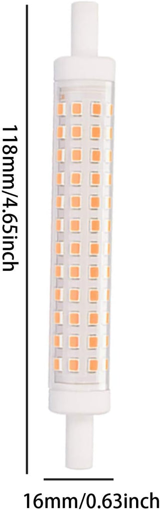 R7S LED Bulb 10W 118mm Double Ended T3 J Type Bulb 2700K Warm White 90W Halogen Equivalent, 48LEDS 900LM, 360 Degrees