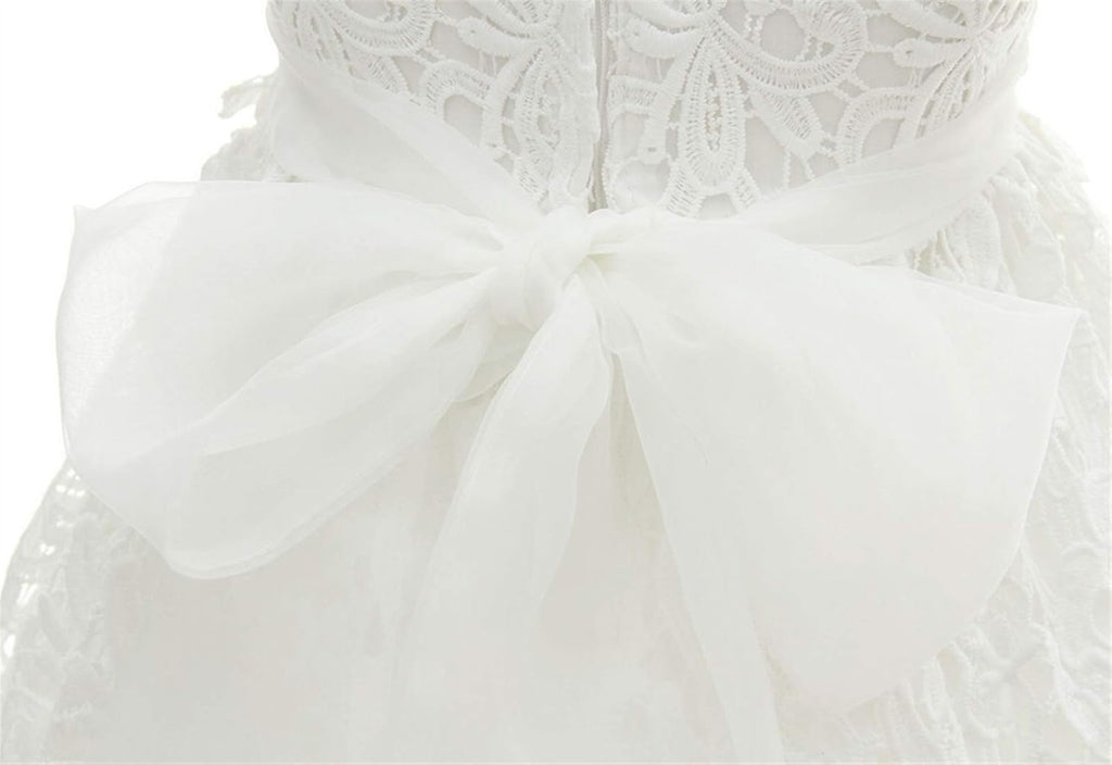Baby Girls 4 Pcs Gown and Bonnet Christening Baptism Dress Lace Baby Dress