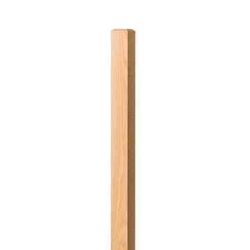 4000 Red Oak Blank Newel Post - 3" x 60" Solid Hardwood Stair Newel Post - Modern Chamfered Top