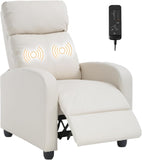 Recliner Chair Breathable Padded PU Leather Massage Single Sofa Recliners for Small Recliner Chair with Footrest Home