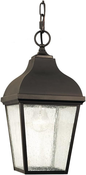 Terrace Outdoor Lighting Pendant Lantern, 1-Light, 150watts, Bronze (8"W 17"H)