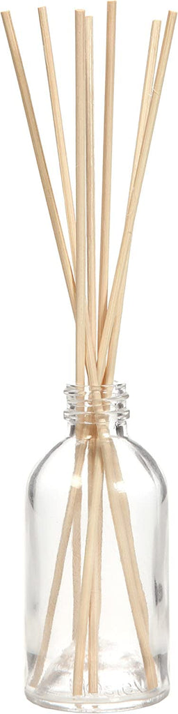 Set of 4 Glass Diffuser Bottles 85ml Boston Round Empty Aromatherapy Vessels with 100 Rattan Reed Sticks 8.75" Bulk