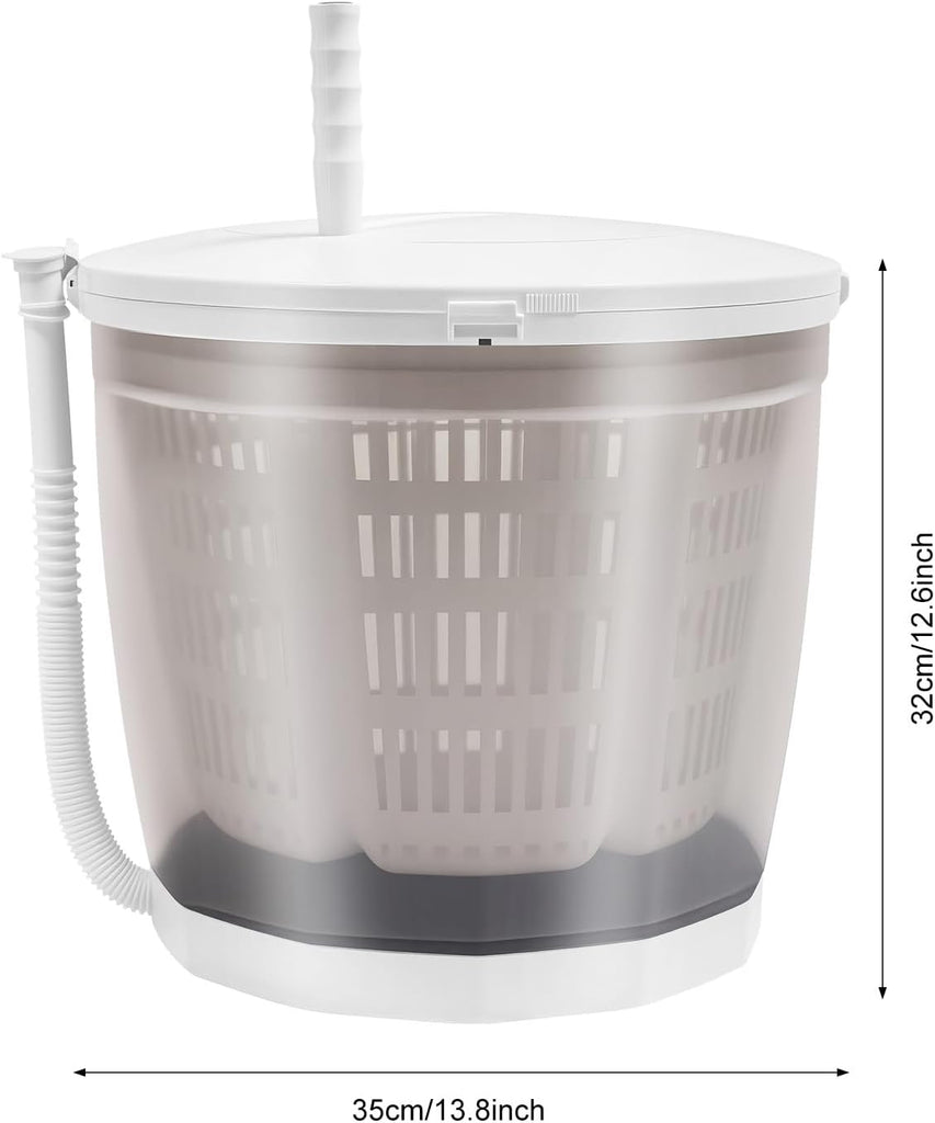 2 in 1 Manual Washing Machine, Non-electric Hand Crank Clothes Washer Traveling Outdoor Wringer Washer Mini Compact